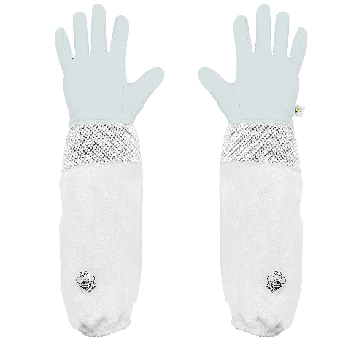Luwint Kids goatskin beekeeping gloves with ventilated sleeve for comfortable gardening