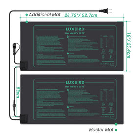 Luxbird seedling heat mat 10x20.75 inch in-use for seed starting