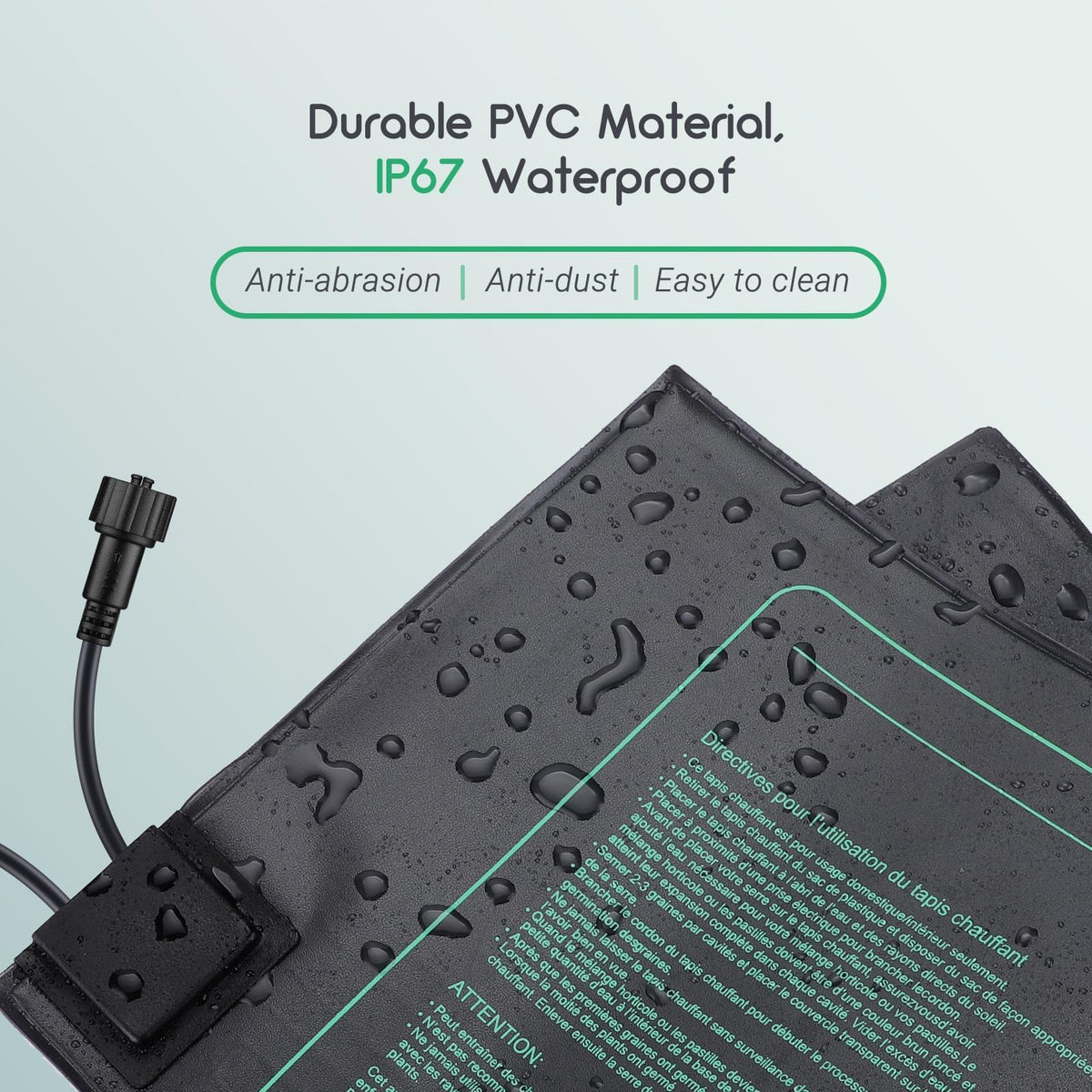Luxbird seedling mats feature fireproof PVC and durable surface.