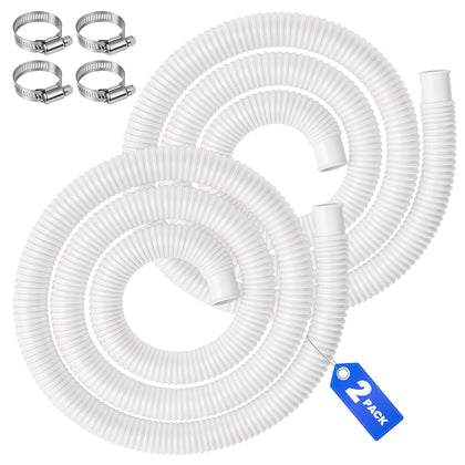 LuxBlue 2Pcs 59-inch pool hose with clamps for above-ground filtration