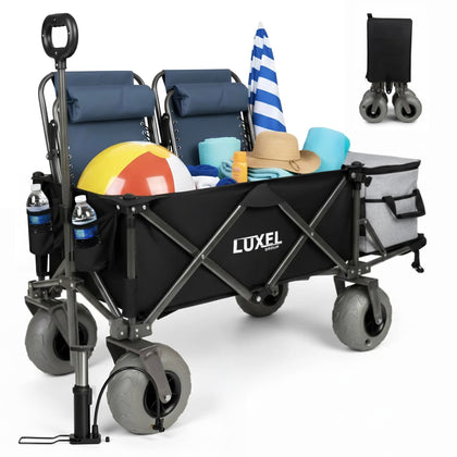 Luxel Beach Wagon with big wheels for sand enables easy sand transport for beach days