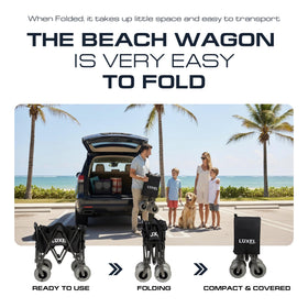 Luxel Heavy-Duty Camping Wagon with steel frame boosts durability for outdoor use
