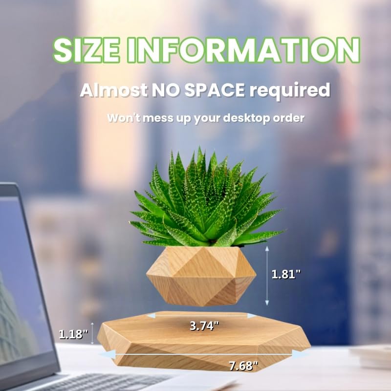 Luxelinc desk floating planter enhances workspace ambiance with gentle motion