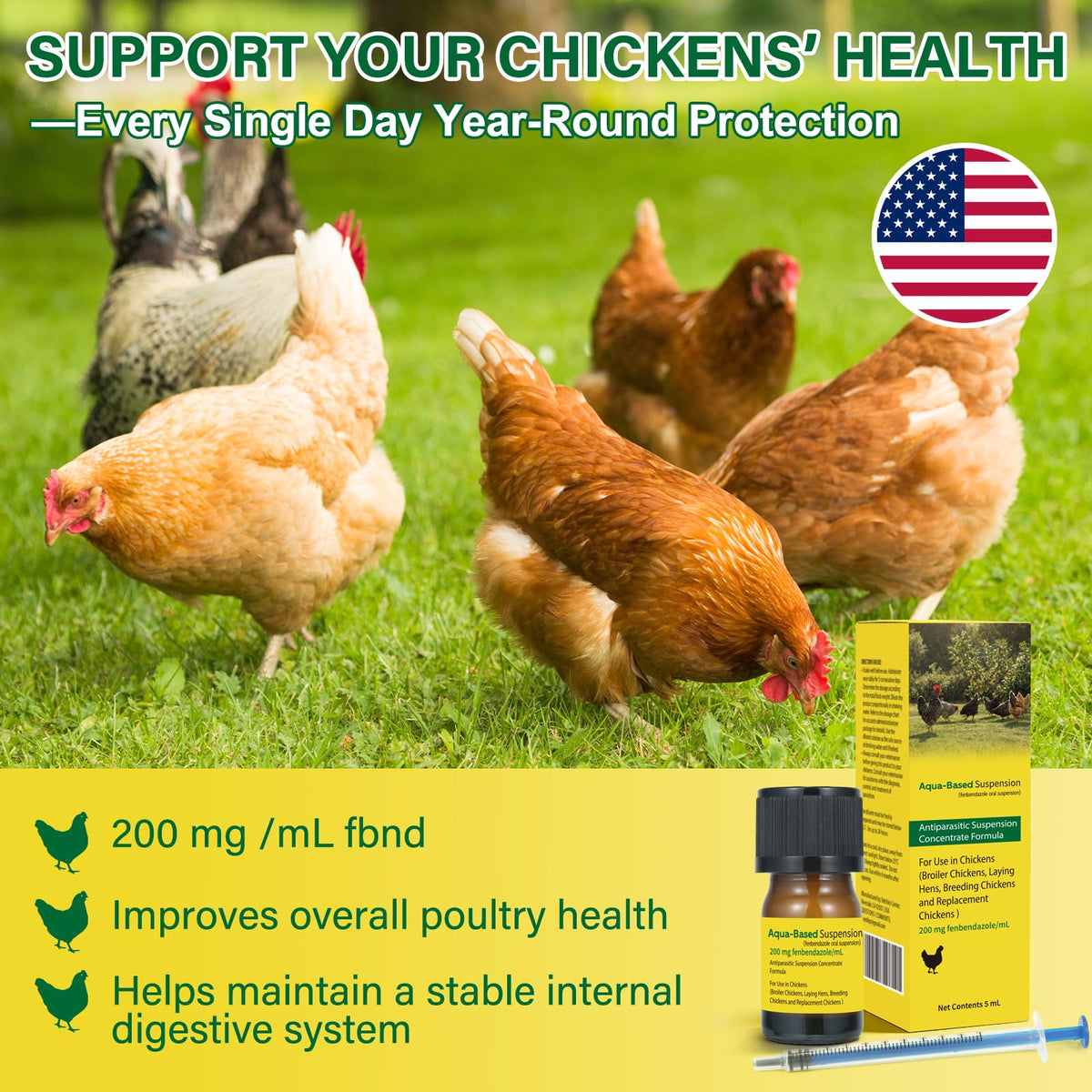 LuxeVib Dewormer Liquid used in drinking system for convenient daily administration.