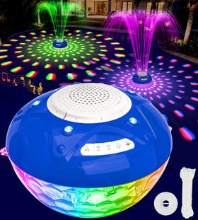 Luxfero 3-in-1 pool fountain with speaker and lights for lively pool parties.