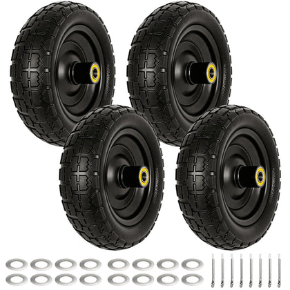 Luxlead 10-inch flat-free wheel for carts—puncture-free mobility on grass and gravel.