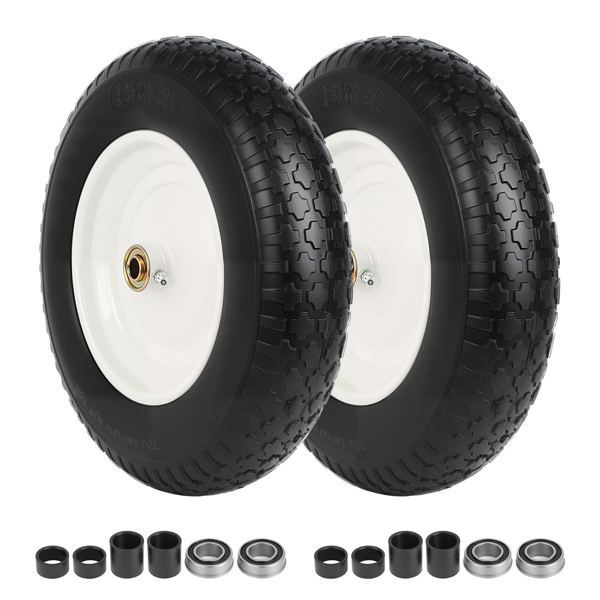 Luxlead 14-5-inch flat-free wheelbarrow tire ready for rugged tasks with puncture resistance.