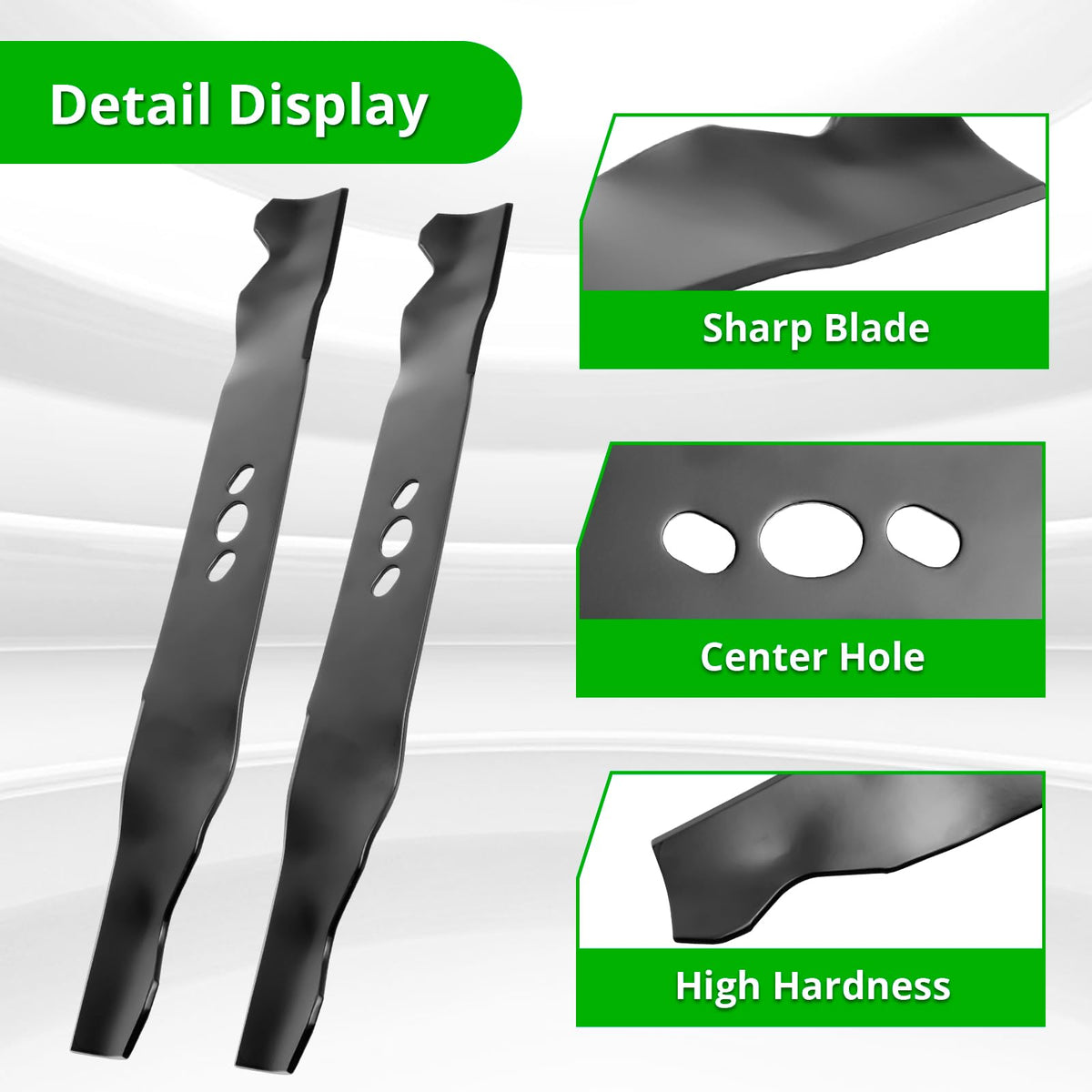 Luxlead blade side view showing durable steel and mounting holes.