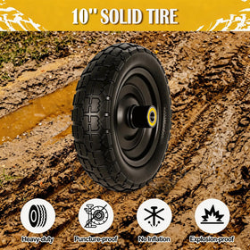 Luxlead four-pack of 10-inch wheels—easy replacement for garden carts and trolleys.