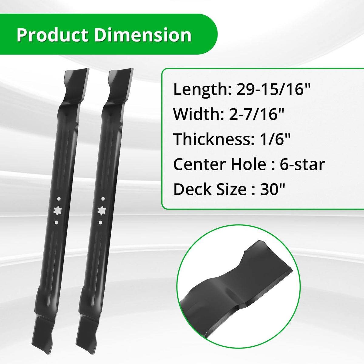 Luxlead high-carbon steel mower blade delivering durable mowing performance.