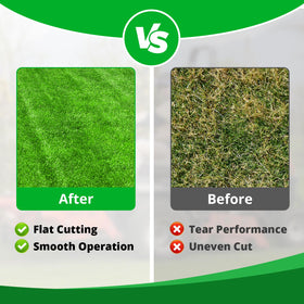 Luxlead mulching lift design promotes even distribution of clippings.