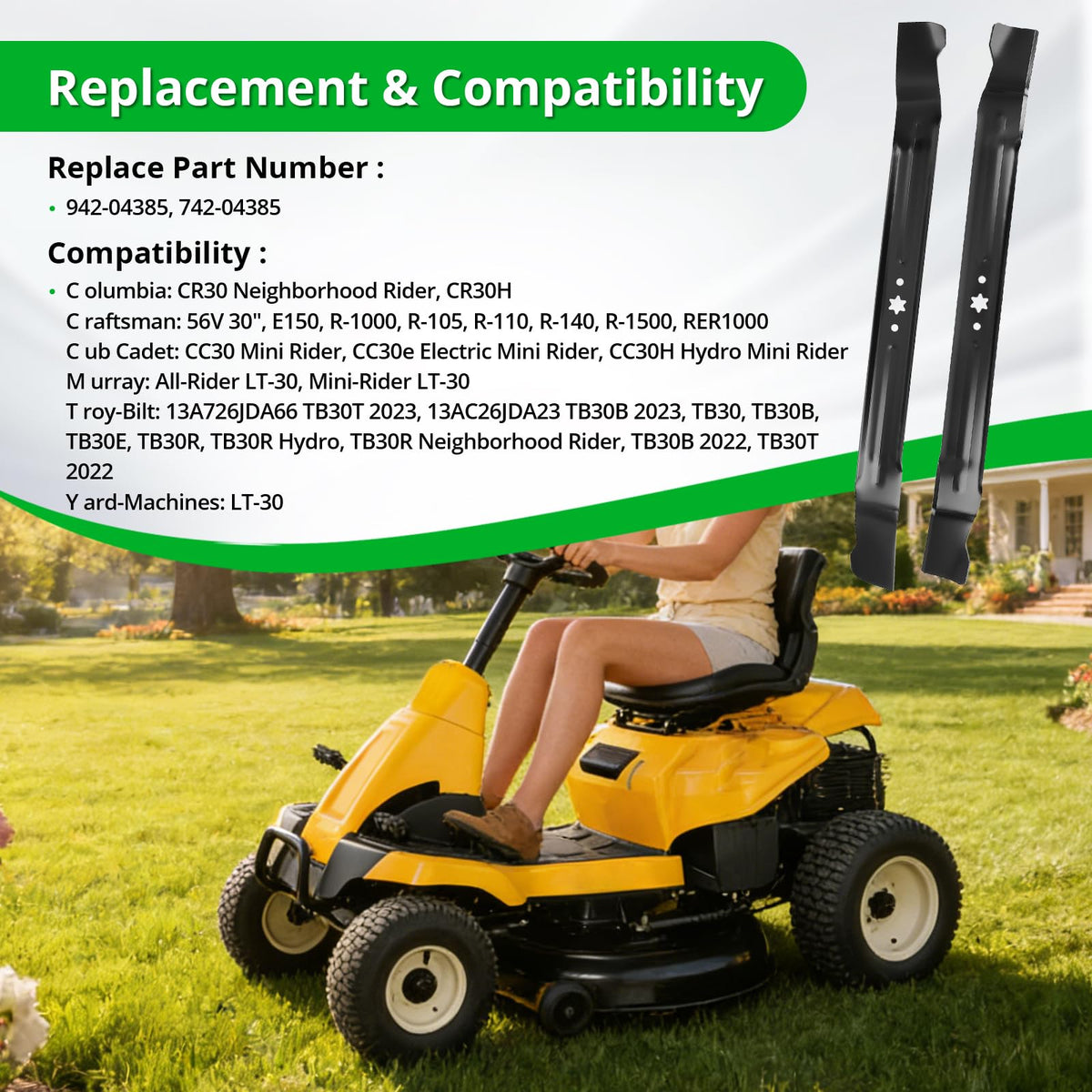 Luxlead optimized grass discharge blade for even clipping management.