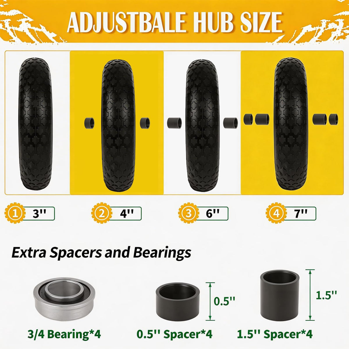 Luxlead solid rubber tire demonstrates zero maintenance and leak-free performance.