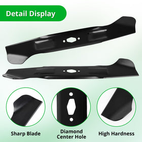 Luxlead two-pack high-lift blades ready for hassle-free mower maintenance.