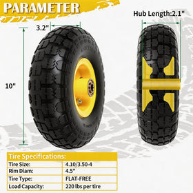 Luxlead universal-fit tire compatible with Gorilla Cart and multiple hand trucks.