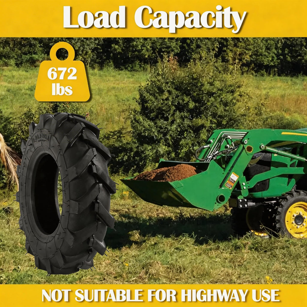 Luxlead heavy-duty tires support up to 672 lb per tire