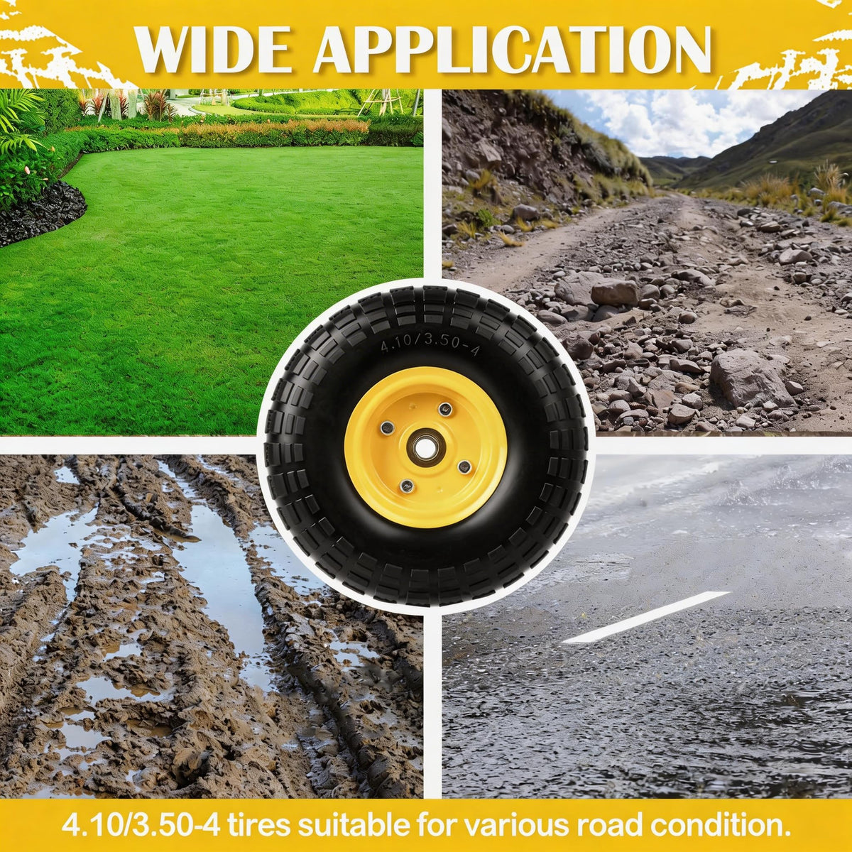 Luxlead yellow finish enhances visibility for garden, trailer, and cart use.