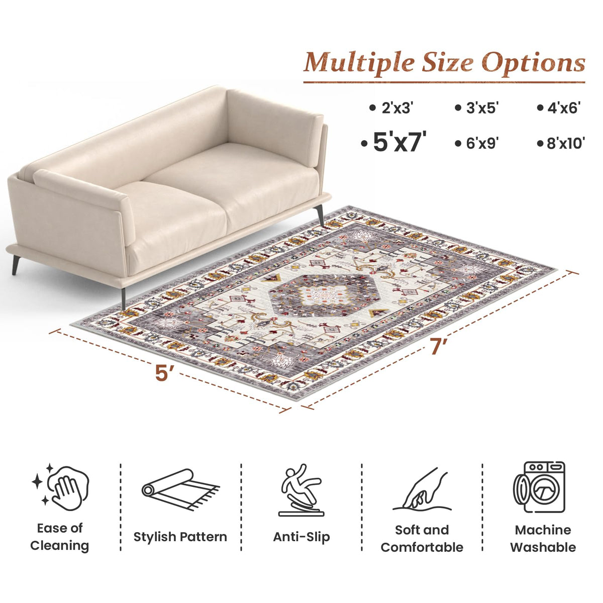 LuxStep rug on patio with non-slip backing for safe outdoor gatherings.