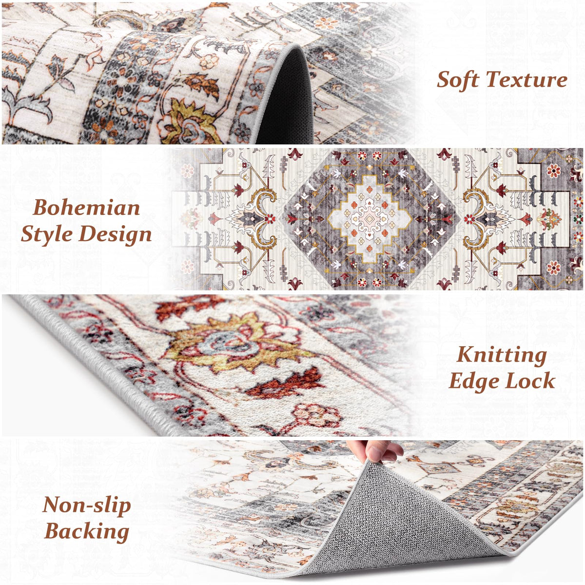 LuxStep rug being vacuumed demonstrates easy maintenance and quick cleanup.