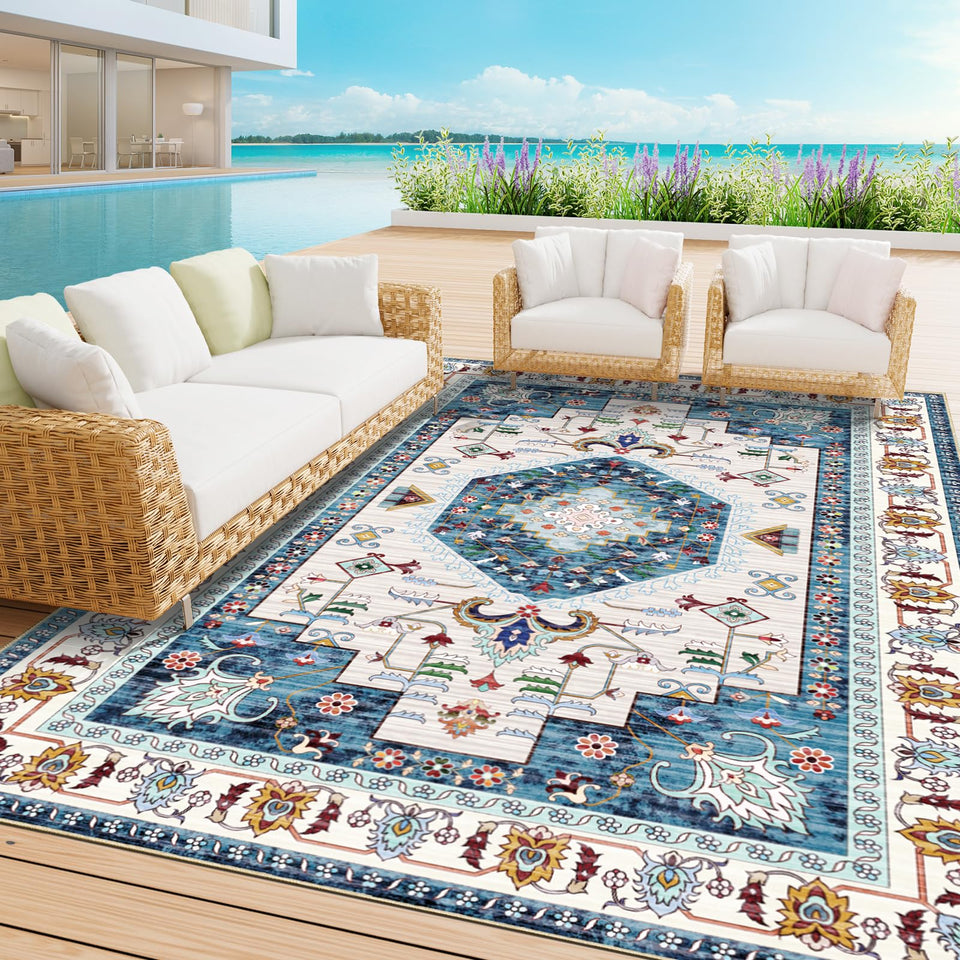 LuxStep 8x10 indoor-outdoor rug overview for patios and living spaces