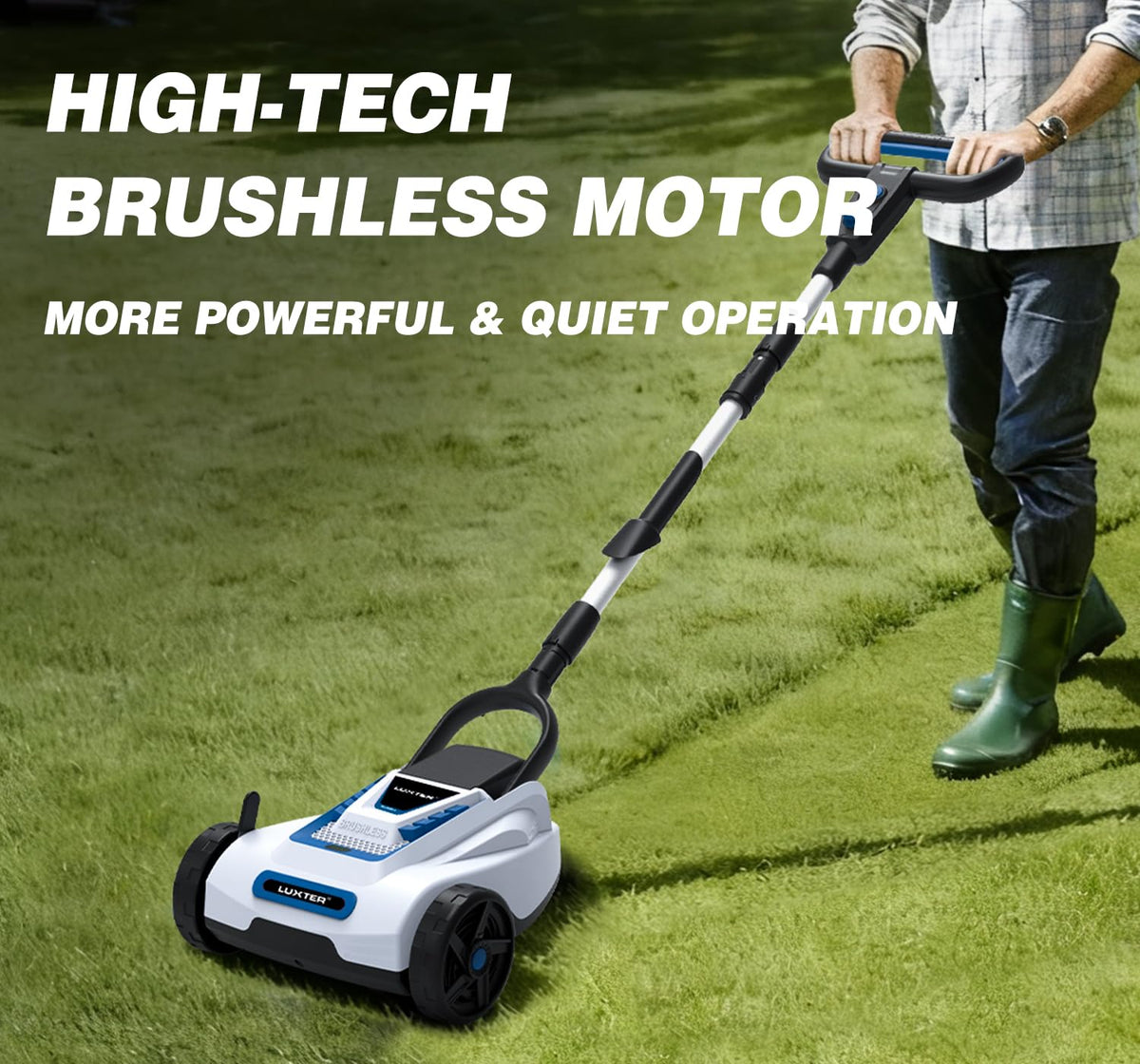 Luxter 3-position cutting height for precise lawn height control.
