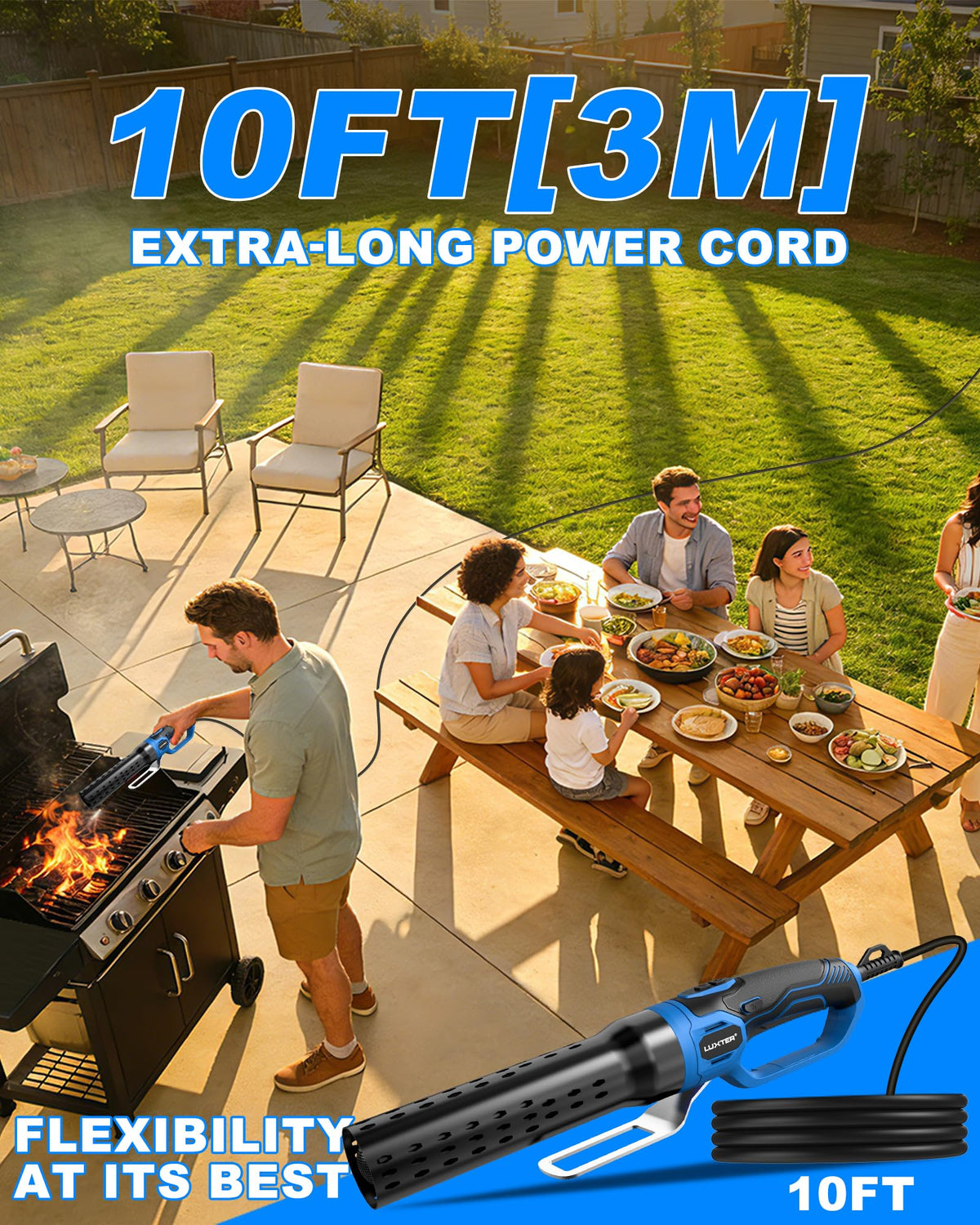 Luxter charcoal starter wide-applications for grills, fireplaces, ovens.