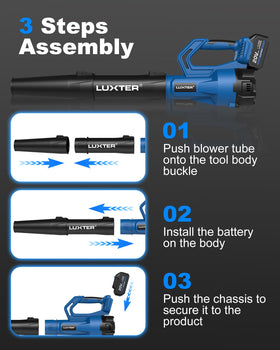 Ergonomic handle and compact build ideal for extended yard use with LUXTER.