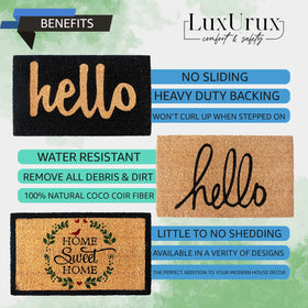 LuxUrux welcome mat natural coir texture adds rustic warmth to any doorway