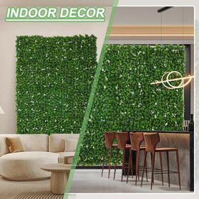 Luyue grass wall panel close-up with flowers adds visual depth.
