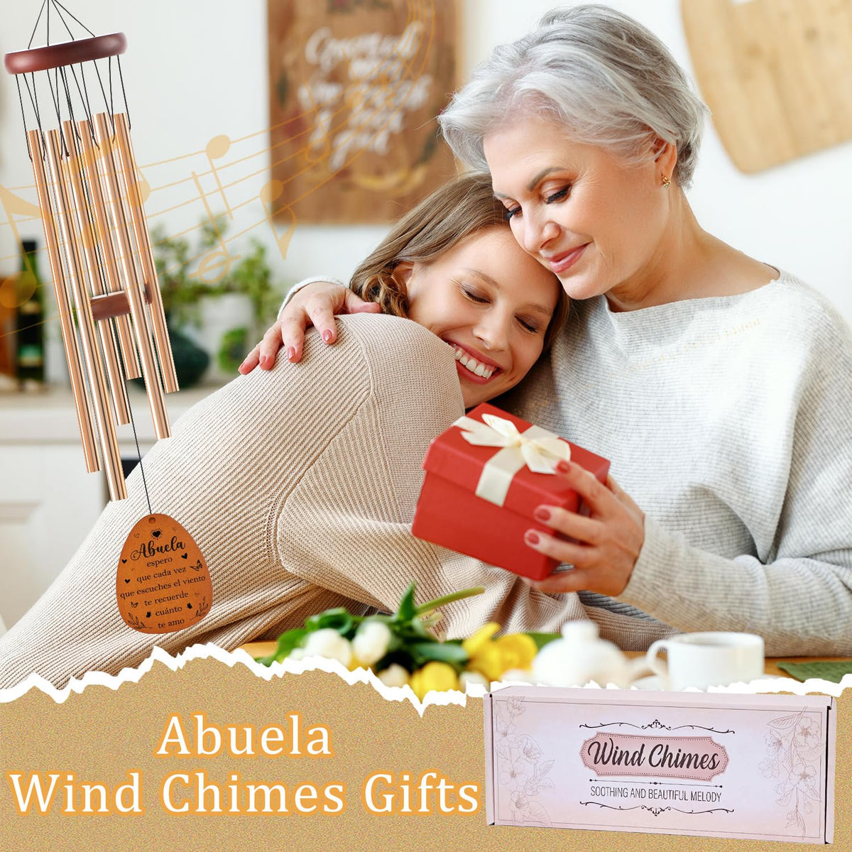Elegant gift box packaging with greeting card for ready-to-gift presentation.