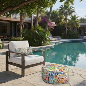LVTXIII 21-inch diameter ottoman ideal as footrest or extra seating