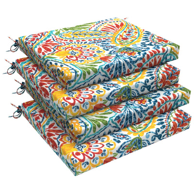 LVTXIII outdoor chair cushions in paisley multi on four chairs for outdoor dining