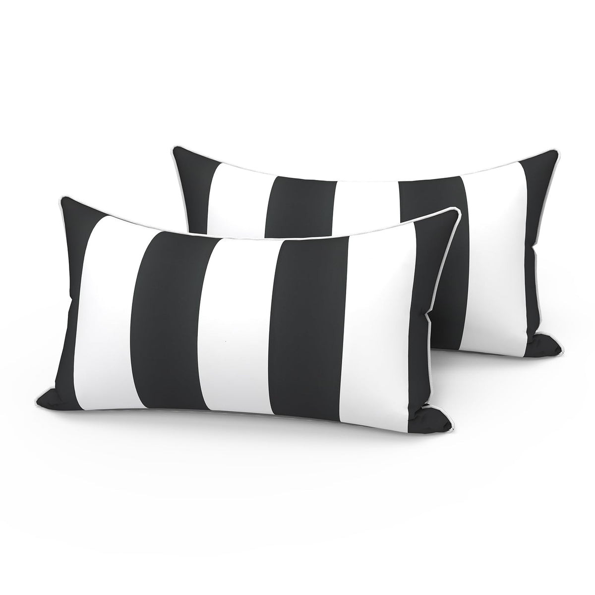 LVTXIII outdoor lumbar pillow 12x20 with insert inside provides back support on patios.