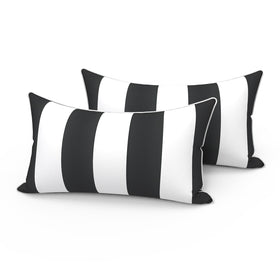 LVTXIII outdoor lumbar pillow 12x20 with insert inside provides back support on patios.