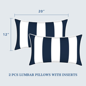 LVTXIII two-piece lumbar pillow set with inserts for quick setup and use