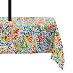 LVTXIII outdoor rectangle tablecloth in paisley multi, ideal for stylish alfresco dining.