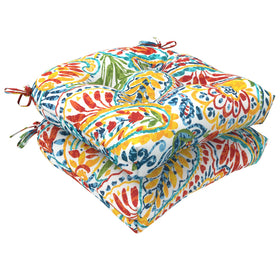 LVTXIII outdoor seat cushion paisley multi front view adds comfort and color