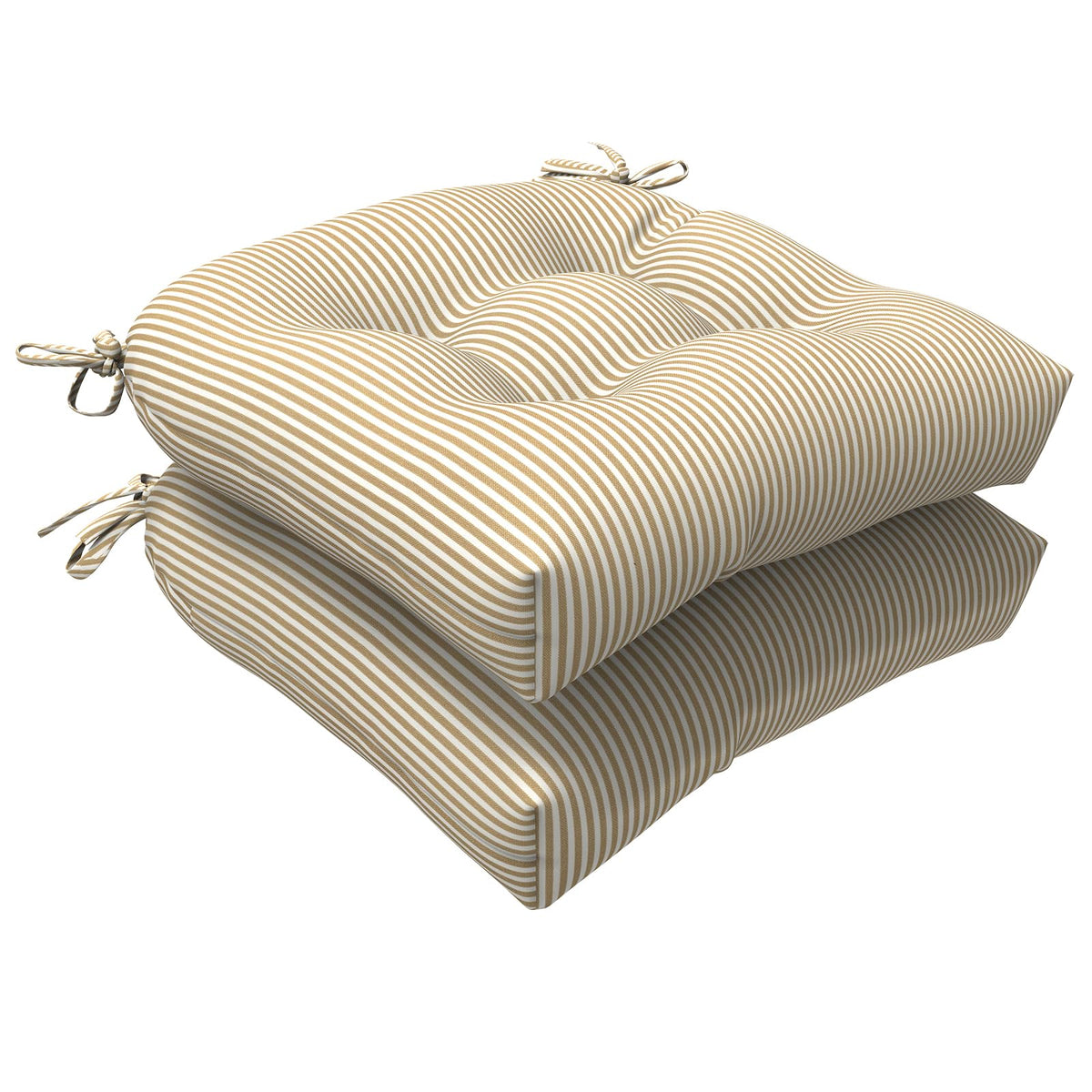 LVTXIII outdoor round-back cushions 19x19x4 in stripe beige for patio comfort