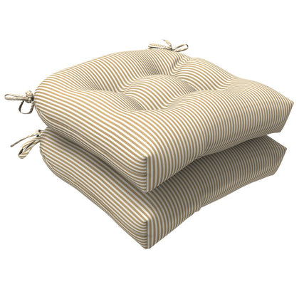 LVTXIII outdoor round-back cushions 19x19x4 in stripe beige for patio comfort