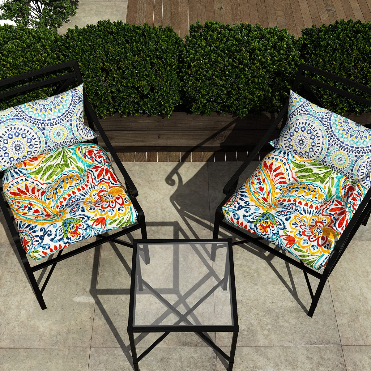 LVTXIII pack two paisley multi cushions for versatile decorating