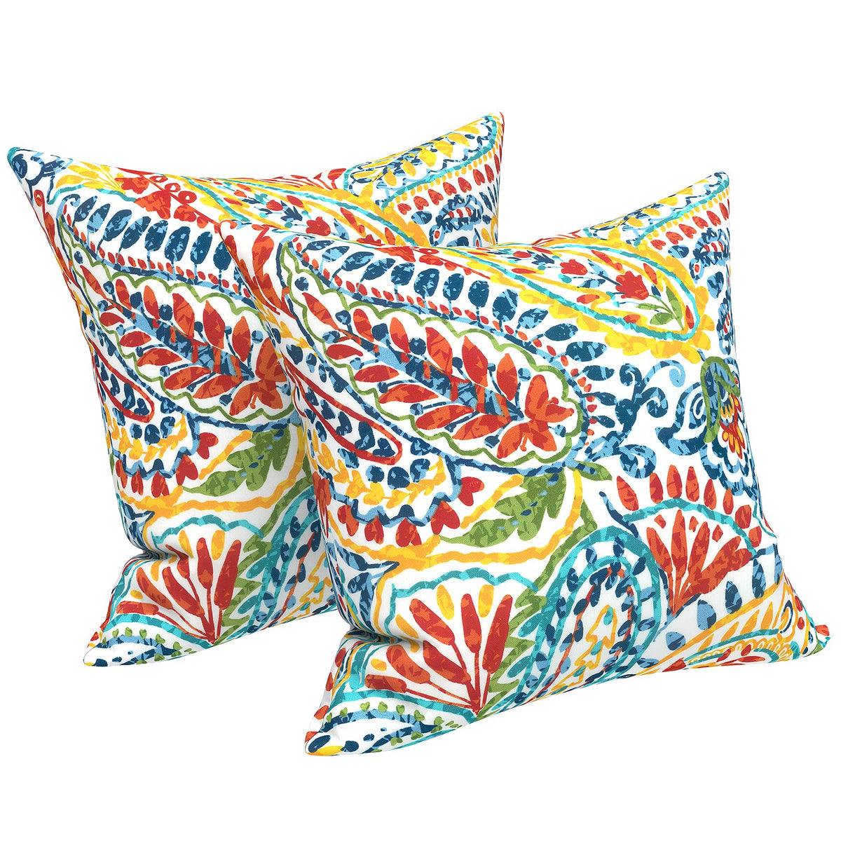 LVTXIII paisley multi 18x18 throw pillow set for decorative indoor/outdoor comfort.