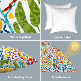 LVTXIII paisley multi pillow on patio furniture boosts color and style.