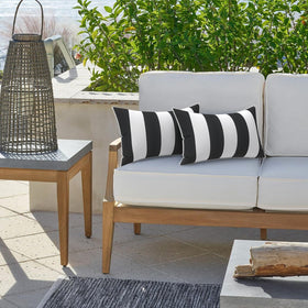 LVTXIII patio setup with lumbar pillows highlights versatile home and outdoor use.