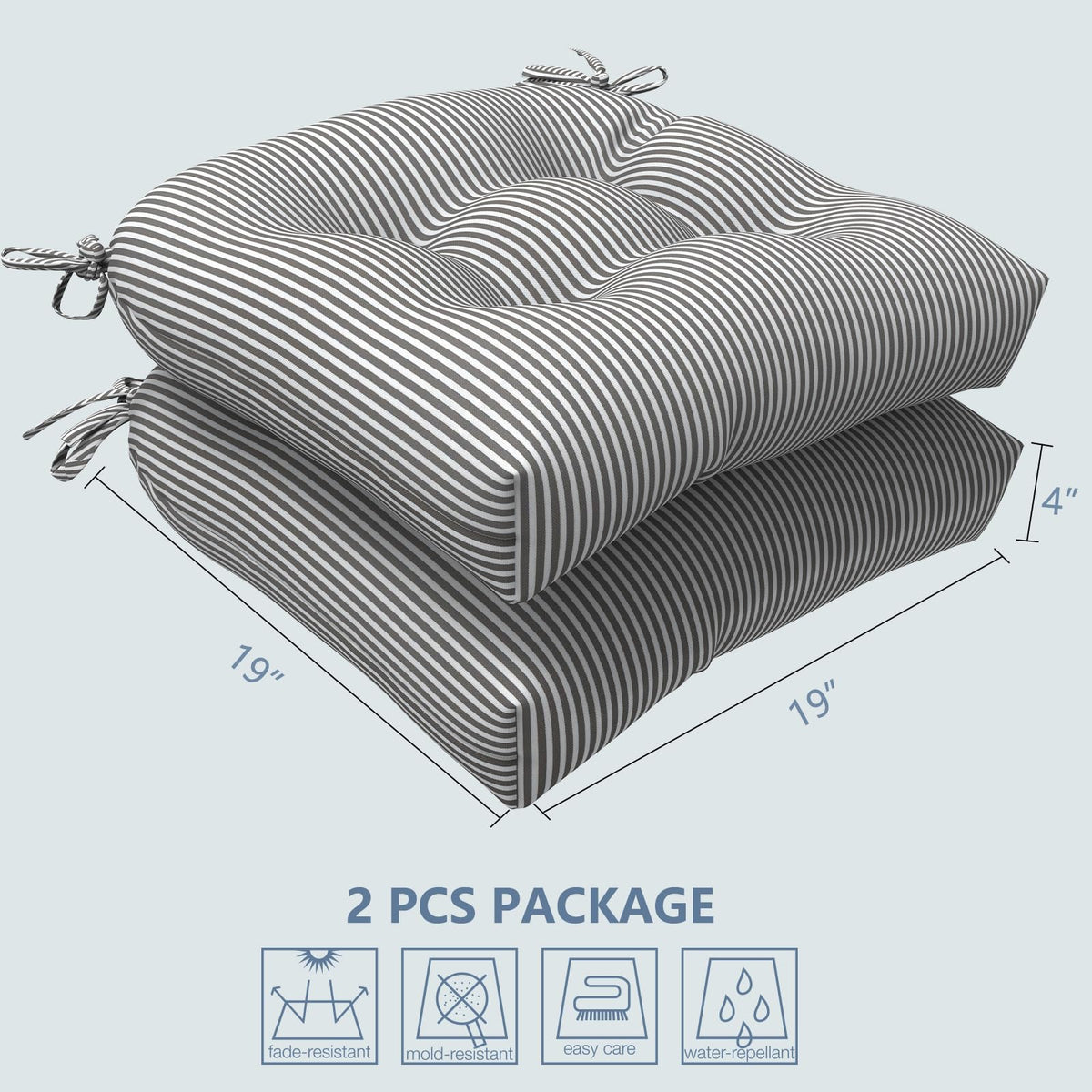 LVTXIII U-shaped cushion helps keep wicker chairs comfy during long garden gatherings.