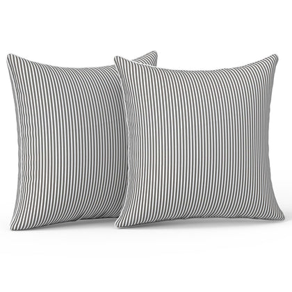 LVTXIII pillow cover strip grey 18x18 for patio seating, fade-resistant and durable.