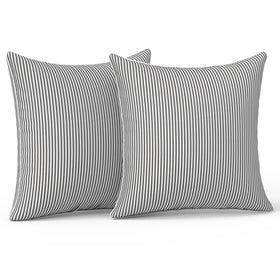 LVTXIII strip-grey outdoor-pillow close-up showing water-repellent fabric for patio use.