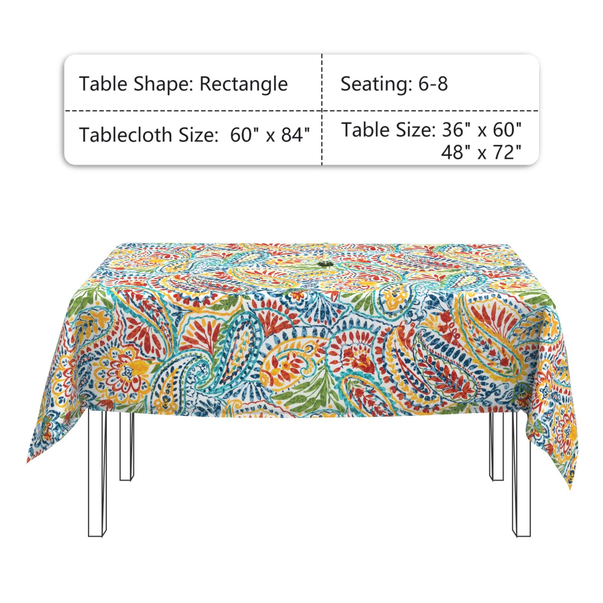 LVTXIII tablecloth fabric is water-repellent for easy outdoor cleanup.
