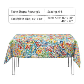 LVTXIII tablecloth fabric is water-repellent for easy outdoor cleanup.