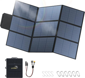 LVYUAN 400W folded panel in compact closed form for travel.