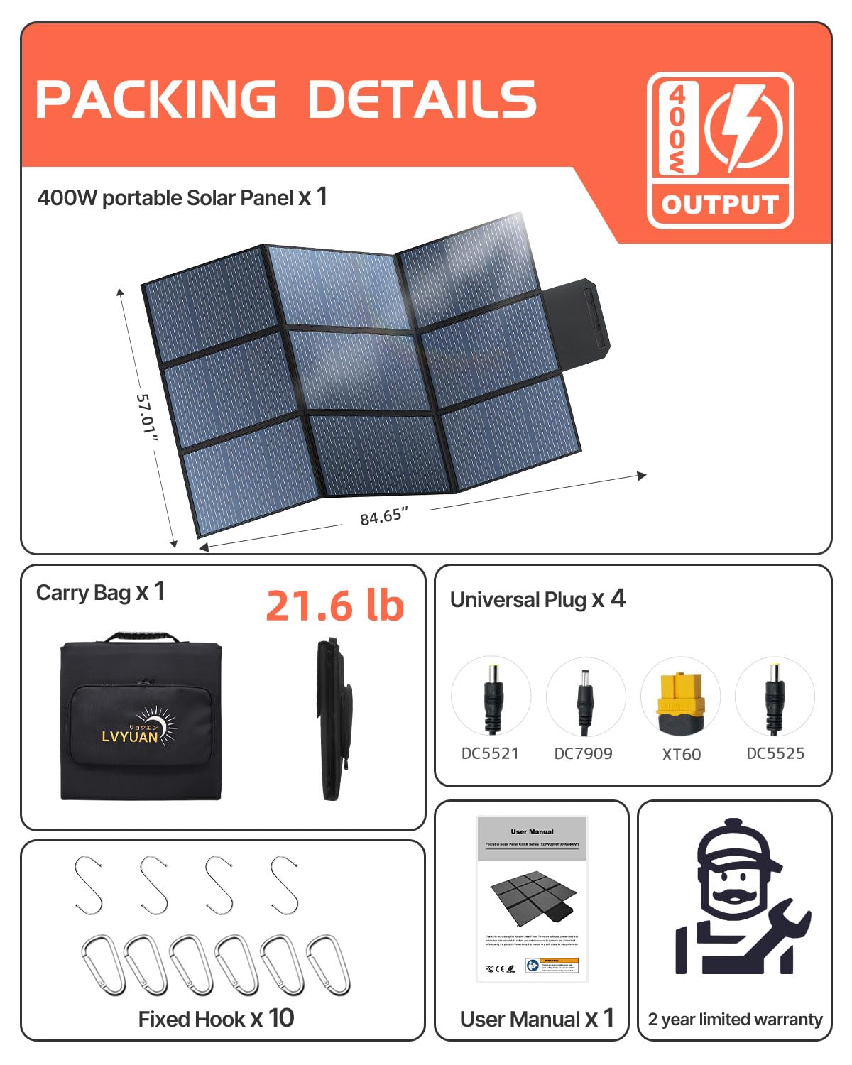 LVYUAN monocrystalline cells deliver high efficiency for charging devices.